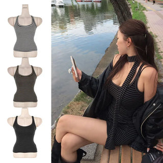 Mirez Striped U-neck Sleeveless