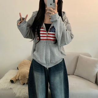[Avant-garde Fit/New Autumn Arrival] Cracked Zip-up Hoodie