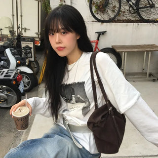 Graphic Layered Long Sleeve T-shirt
