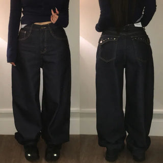 Raillet studded denim wide pants