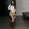 Cow Cotton Mini Skirt