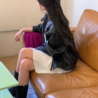 Child Leather Blouson Jacket