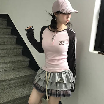 Nyako Lovely Decki Check Tiered Skirt