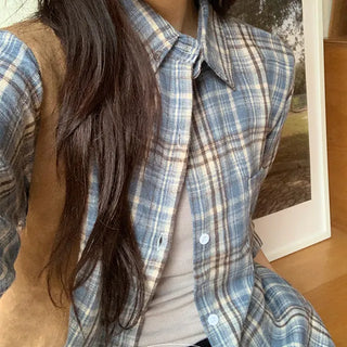 Seviang Cozy Oversized Check Shirt