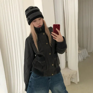pocket crop bomber jacket