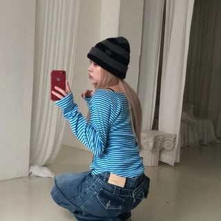 back strap denim pants