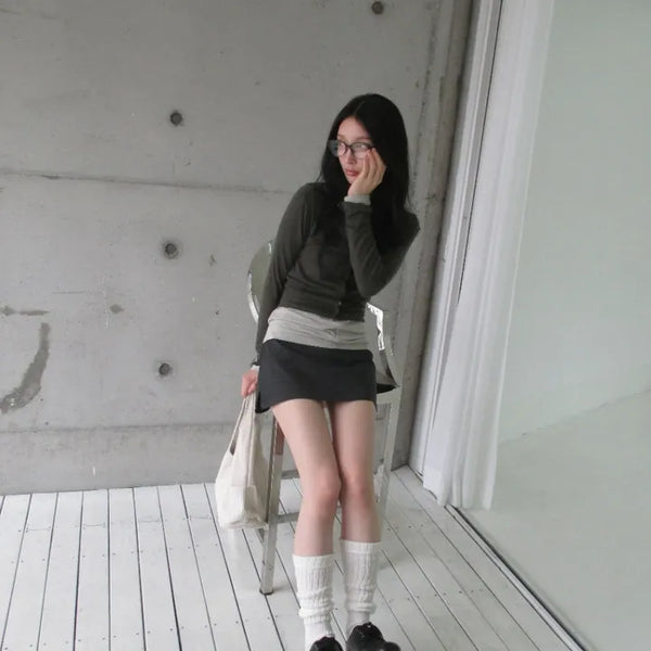 Striped mini skirt pants (2 colors)