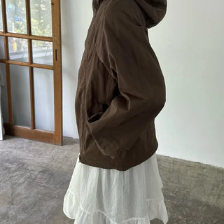 [Unisex] Twill Windbreaker Hooded Jumper (2 colors)