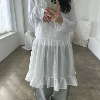 Frilled layered midi dress