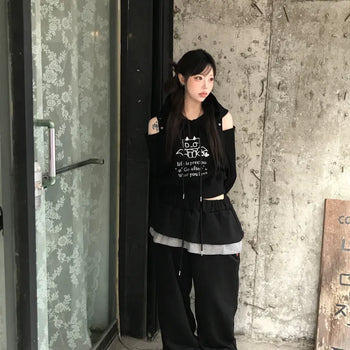 Nene Check Frill Skirt Layered Sweatpants (2 colors)