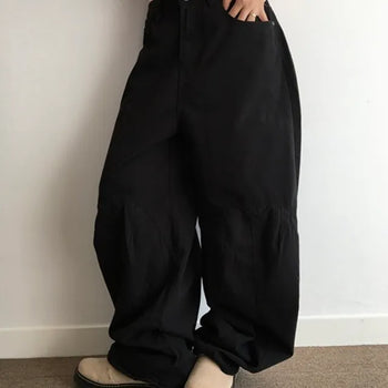 Black Rounder Wide Pants