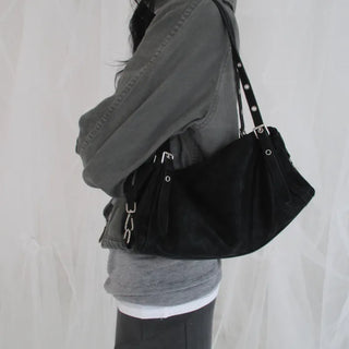 Belted Leather Shoulder Bag (4 colors)