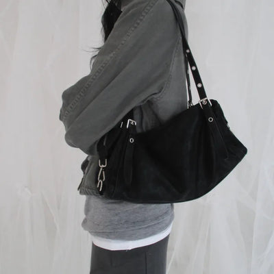 Belted Leather Shoulder Bag (4 colors)