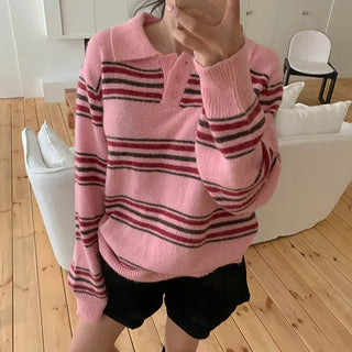 Over striped wool knit