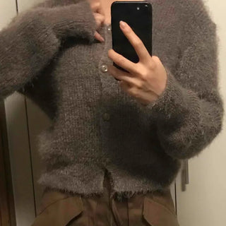 Winter V-neck Basic Cardigan