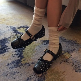 Rockety studded Mary Jane flat shoes