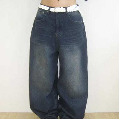 Mega Loop Wide Denim Pants