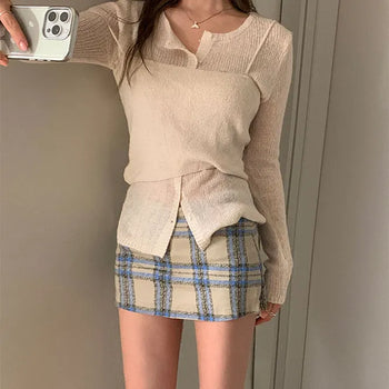 Brand Bustier Knit Set One-piece