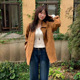Suede Oversized Half Jacket 2 Colors