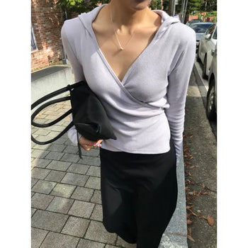 Mu Hooded Wrap Cardigan (2 colors)