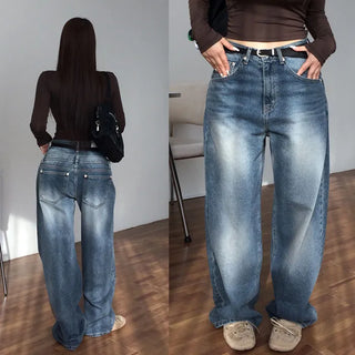 Two-Bly Washed Denim Wide Pants