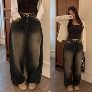 Pados Washed Denim Wide Pants