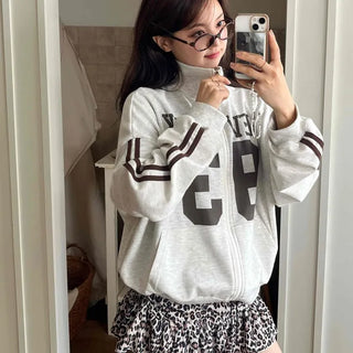 Daily Lettering Cotton Oversized Zip-Up