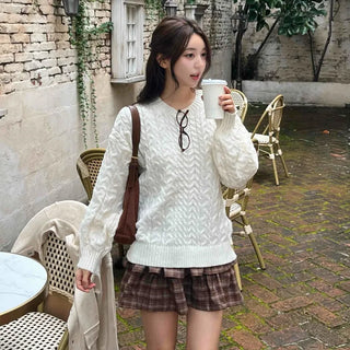 Simple Cable Knit Plain Knit