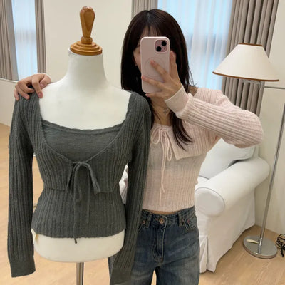 Merit Ribbed Knit Bolero Sleeveless Set