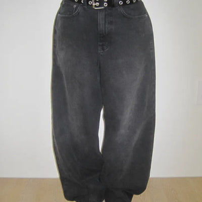 Jet Smudge Wide Black Jeans Denim