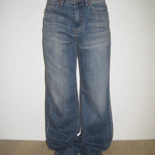 Semi-wide Straight Jeans Denim