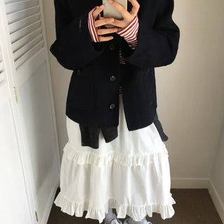 *Muand* Dipping Frill Midi Skirt