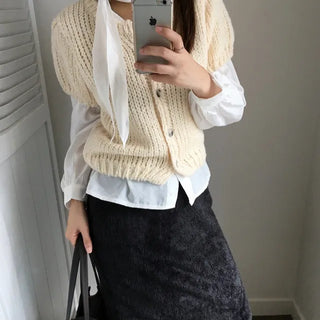 Thick Short Sleeve Cardigan
