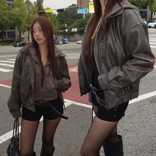 Uiron cut leather jacket