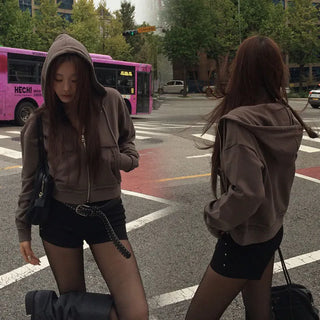 Felia Crop Zip-up Hoodie