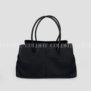 Black leather day bag