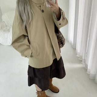Peter A-line Tabe Two-way Short Trench Jacket