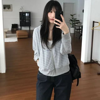 Lazy Stripe Zip-up Hoodie (one color)
