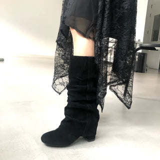 Suede Fold Boots