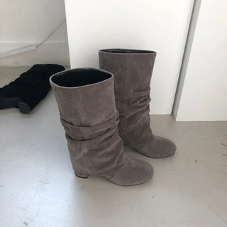 Suede Fold Boots