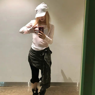 ribbed frill capri pants