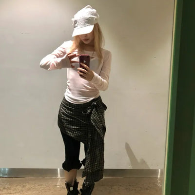 ribbed frill capri pants