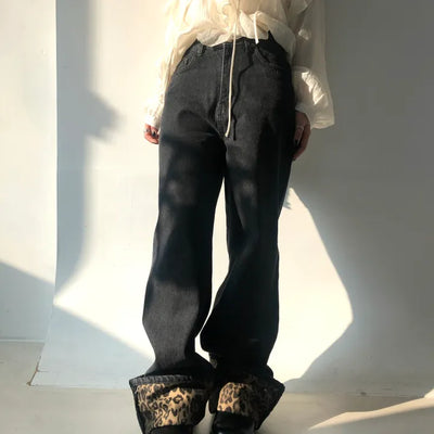 Leopard Roll-up Denim
