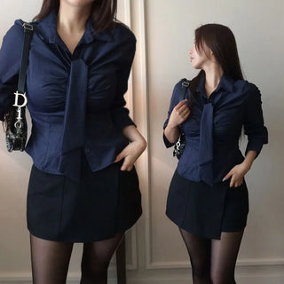 Benid Muffler Shirred Shirt