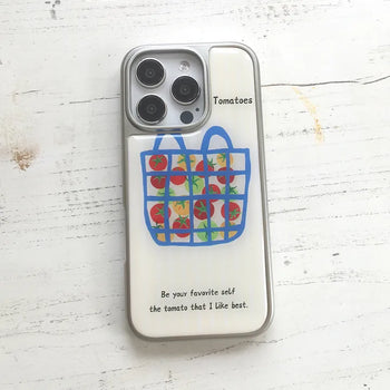 Your Tomato Basket Silver Epoxy iPhone Case