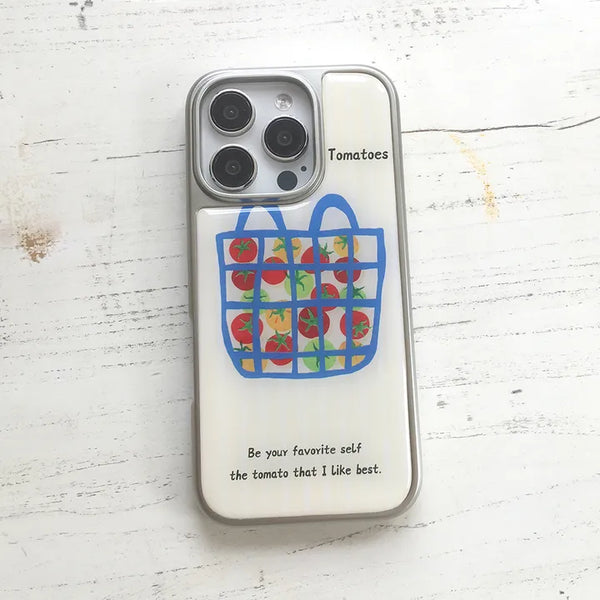 Your Tomato Basket Silver Epoxy iPhone Case