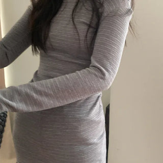 Grave Stripe Layered Long T-Shirt Dress