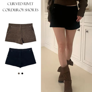 Curve Rivet Corduroy Shorts