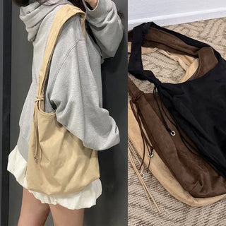 Reiji Pendant Suede Shoulder Bag
