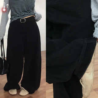 Ogait velvet wide pants